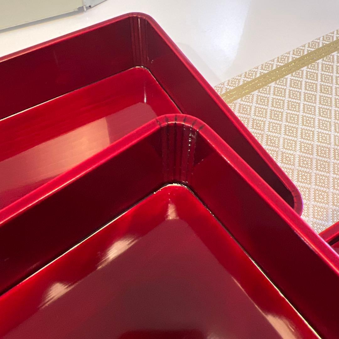 未使用品】飛騨春慶塗紅 三段重箱 6寸 曲木三段重箱 天然木 - メルカリ