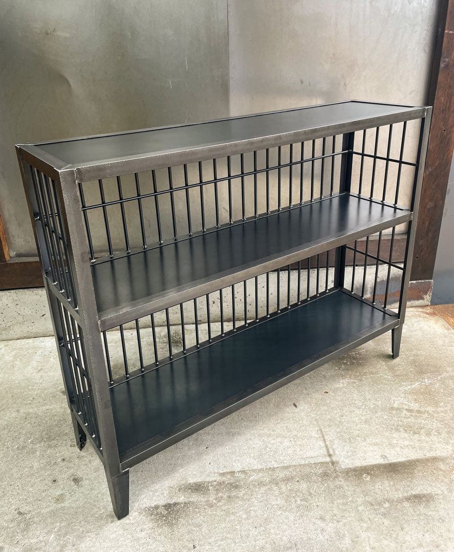 アイアンシェルフ［Lattice］鉄板棚　鉄格子　アイアン家具　アイアンラック