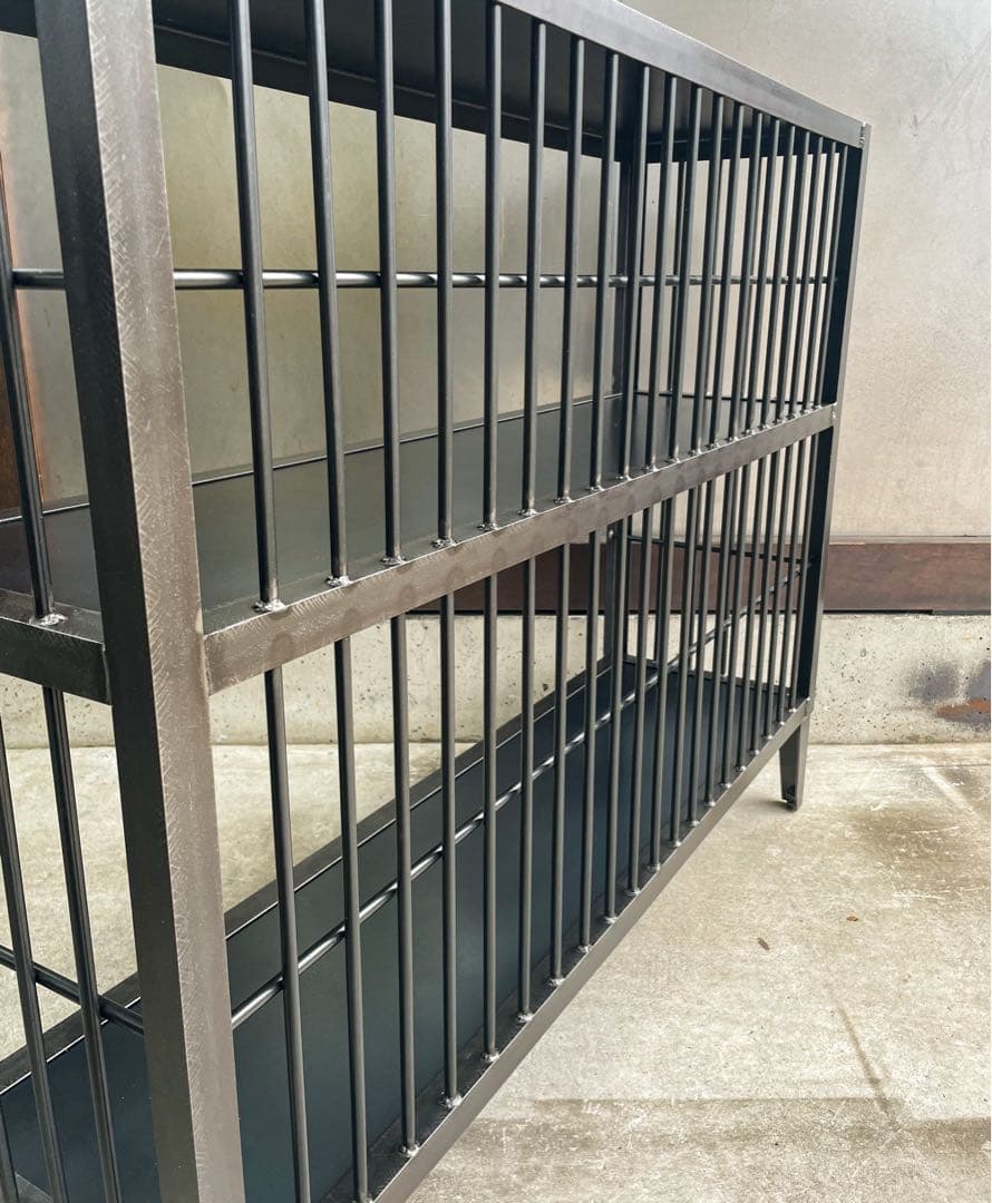 アイアンシェルフ［Lattice］鉄板棚　鉄格子　アイアン家具　アイアンラック