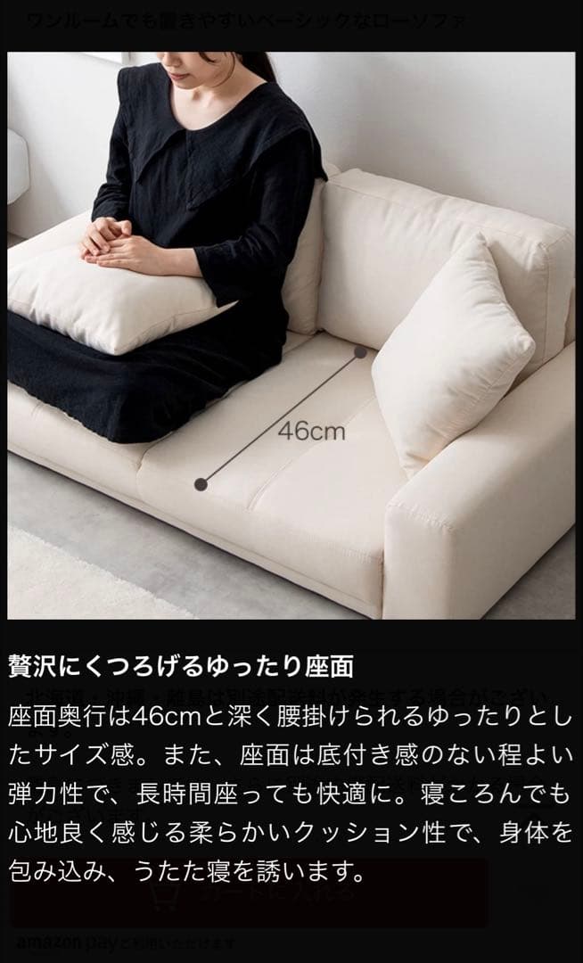 【最終値下げ】Lottie 2人掛けローソファ