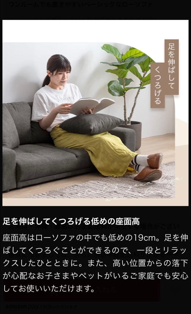 【最終値下げ】Lottie 2人掛けローソファ