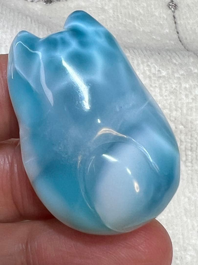 彫刻 ラリマー　アニマル　クマ　猫　たぬき　キツネ　犬　天然石