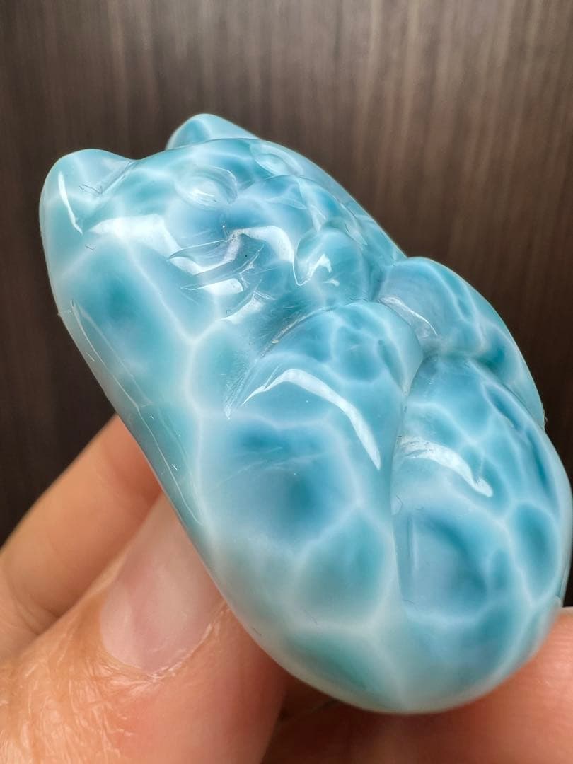 彫刻 ラリマー　アニマル　クマ　猫　たぬき　キツネ　犬　天然石