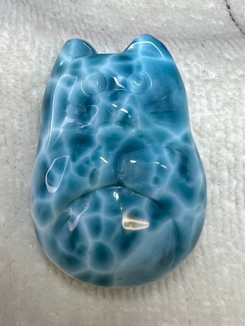 彫刻 ラリマー　アニマル　クマ　猫　たぬき　キツネ　犬　天然石