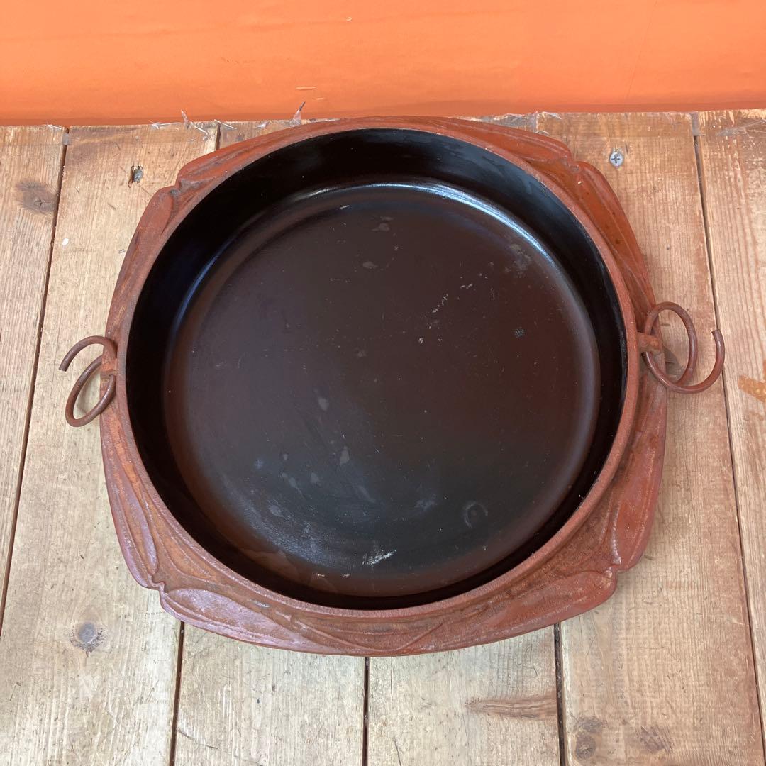 D-5 南部鉄器 すき焼き鍋 鉄鍋 鋳物 ヴィンテージ アンティーク 骨董古道具
