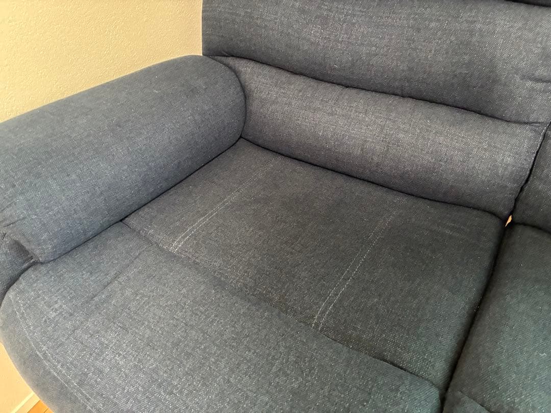 ニトリ　自動リクライニング2人掛けソファ ネイビー