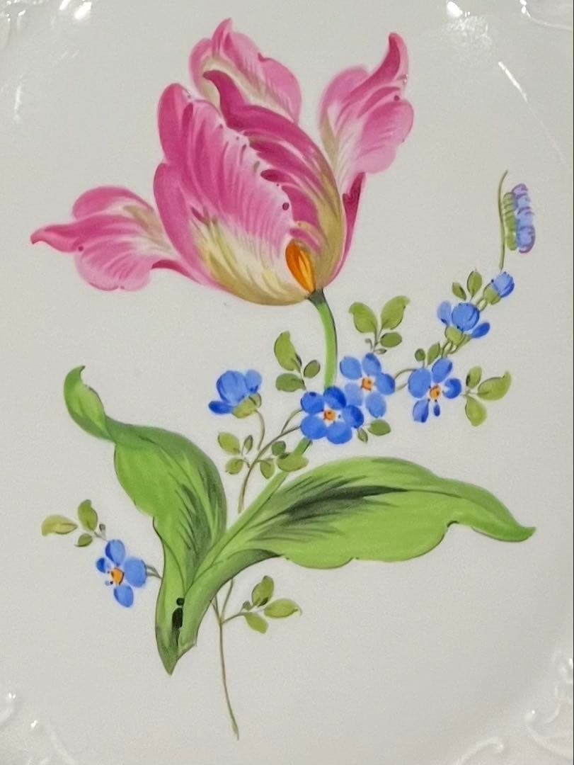 Meissen マイセン /※ 1級品 金彩 フラワーブーケ　レリーフ　陶板