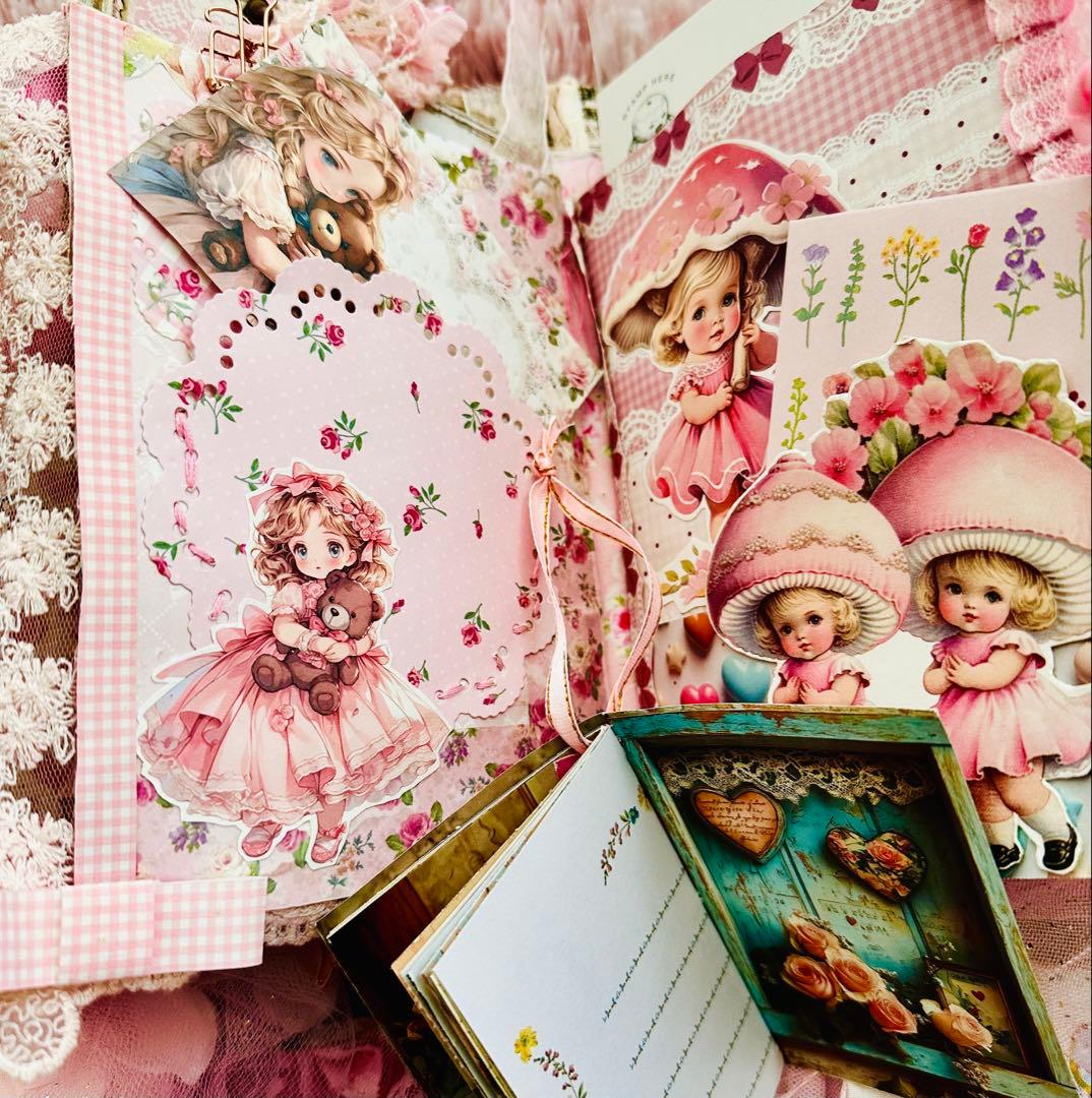 ジャンクジャーナル雑記帳/レースたっぷり『pink dream 』片耳ピアス4付