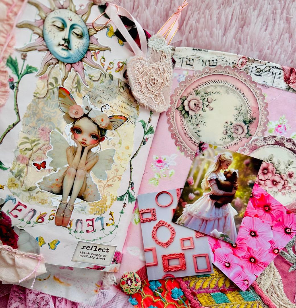 ジャンクジャーナル雑記帳/レースたっぷり『pink dream 』片耳ピアス4付