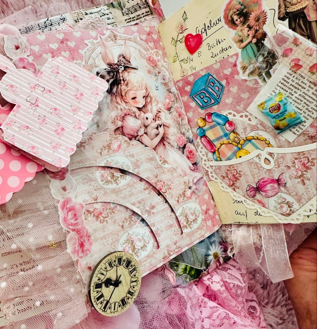 ジャンクジャーナル雑記帳/レースたっぷり『pink dream 』片耳ピアス4付