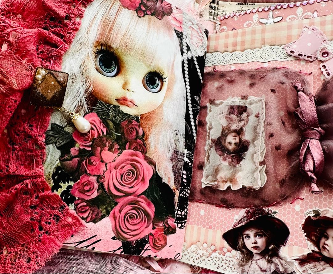 ジャンクジャーナル雑記帳/レースたっぷり『pink dream 』片耳ピアス4付