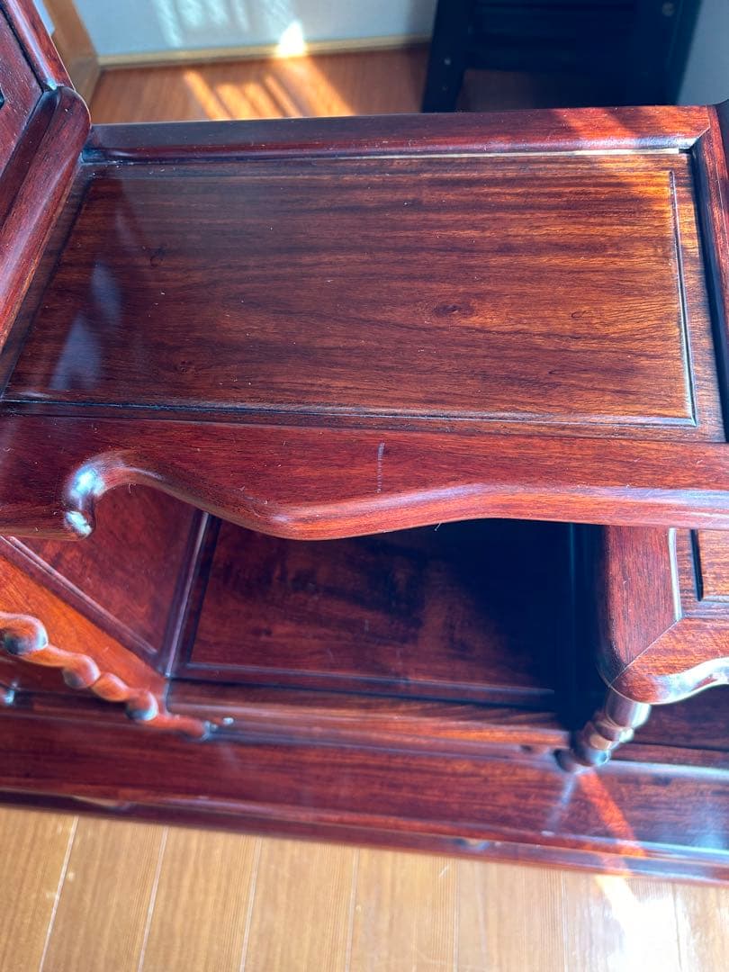 茶箪笥、飾り棚、茶棚、紫檀黒檀、アンティーク、レトロ、和風サイドボード、和食器棚