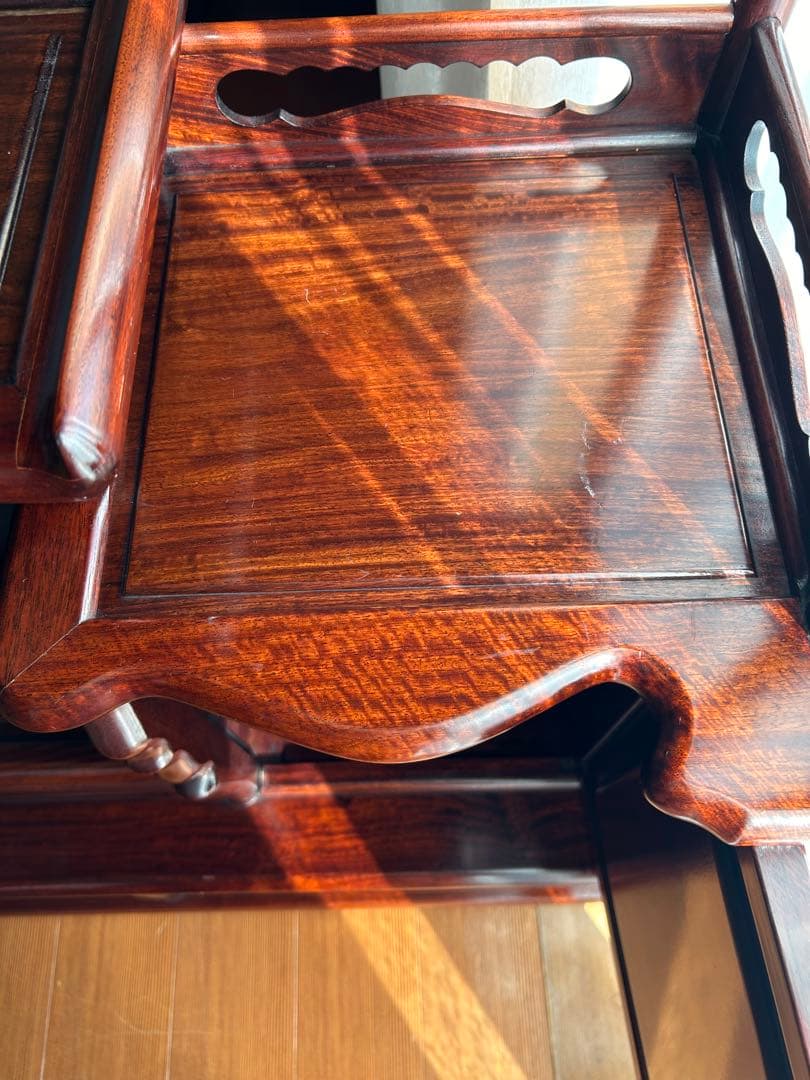 茶箪笥、飾り棚、茶棚、紫檀黒檀、アンティーク、レトロ、和風サイドボード、和食器棚