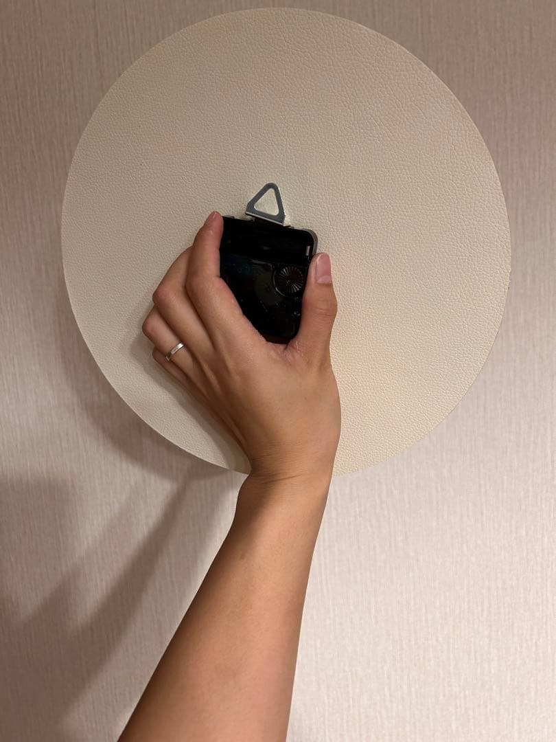 アルコールインクアートアクリル時計 ブラウン大理石柄