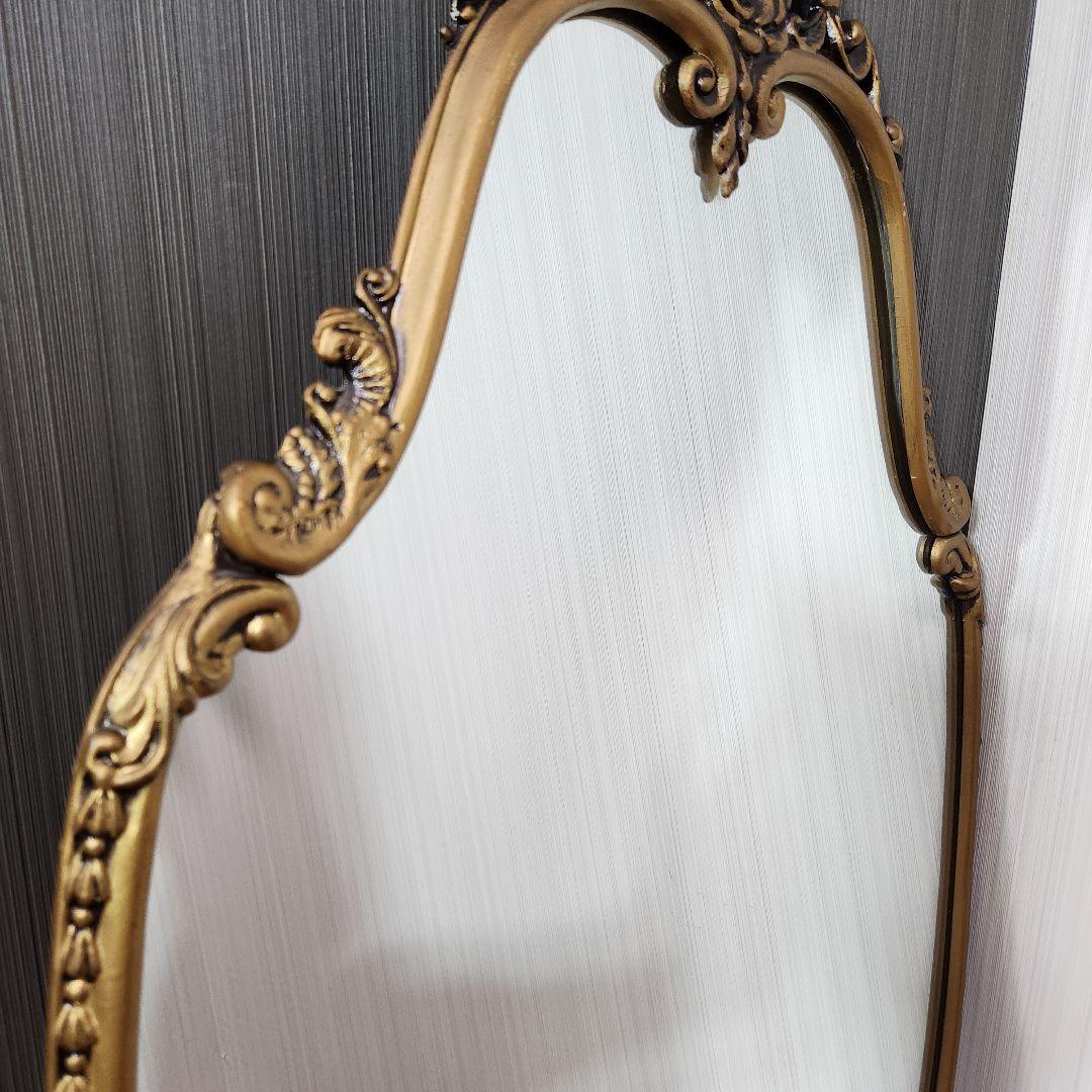 【高級感有り】ロココ調 アンティーク加工 玄関鏡　壁掛けミラー 姿見