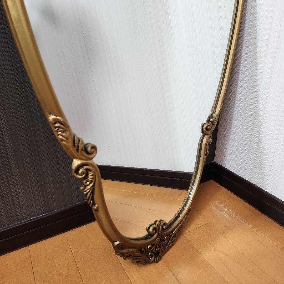 【高級感有り】ロココ調 アンティーク加工 玄関鏡　壁掛けミラー 姿見