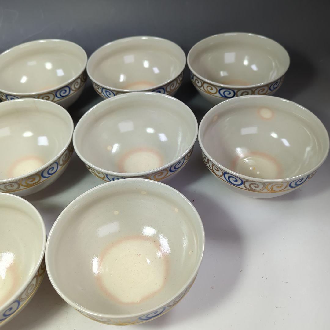 イ542 数茶碗『竜谷焼 宮川香雲』『渦丿絵 数茶碗 10客 共箱』茶道具