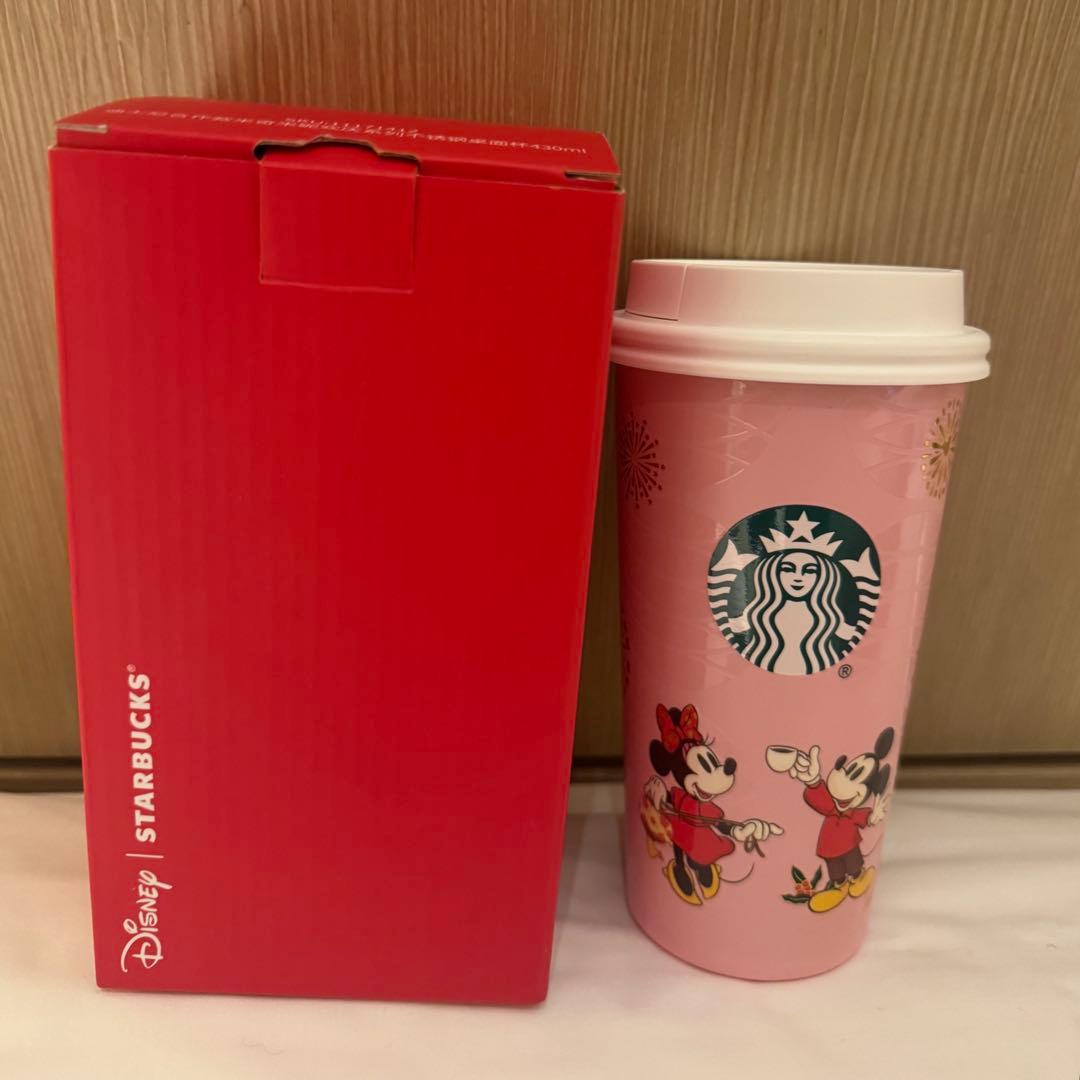中国スターバックス&ディズニー☆ミッキー＆ミニー ピンク ステンレス