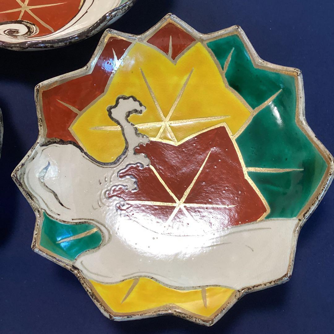 京焼乾山写竜田川向付5客　新品未使用