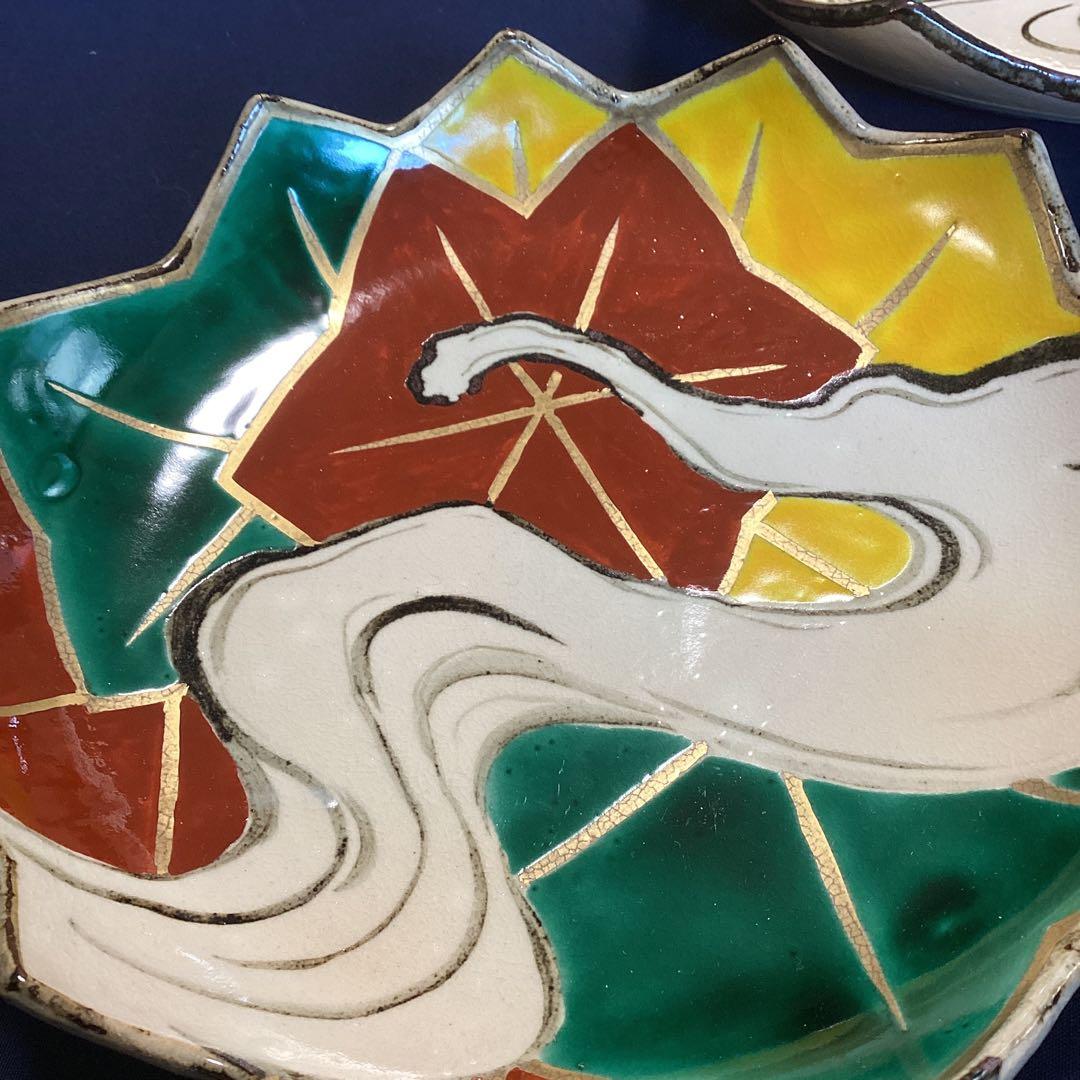 京焼乾山写竜田川向付5客　新品未使用