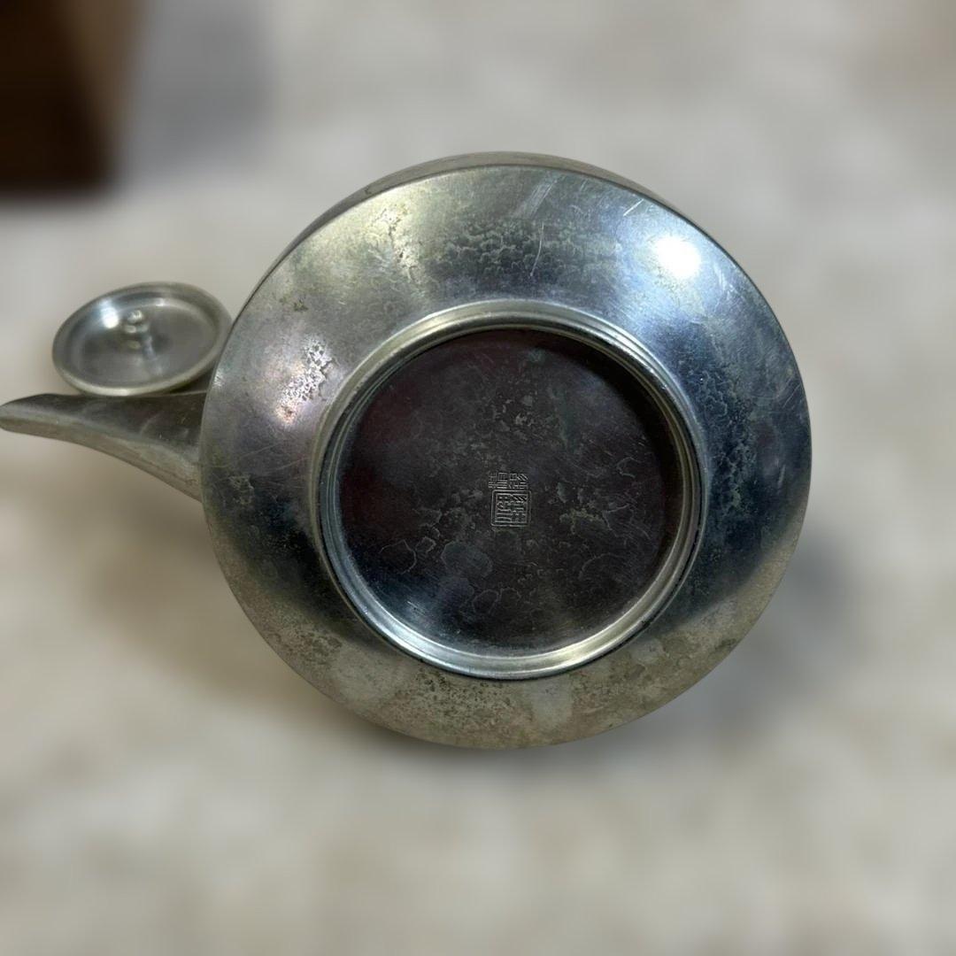 【名品】錫半 本錫 銚子 酒器 チロリ 刻印有 共箱付 昭和レトロ 骨董★