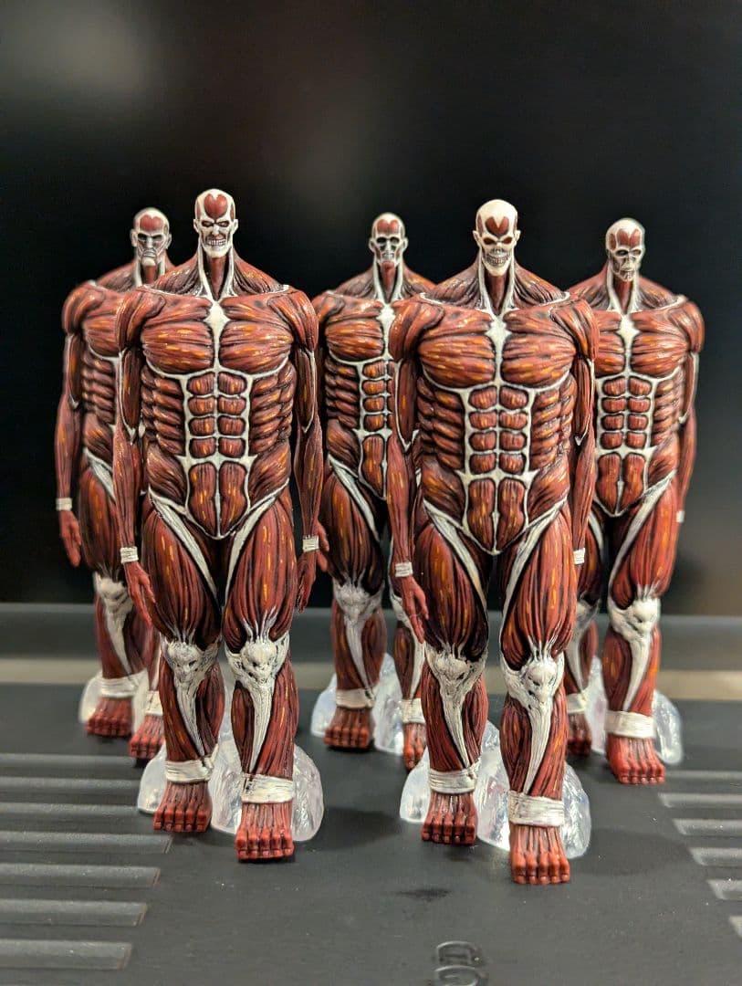 進撃の巨人　地ならしフィギュア5種セット　リペイント