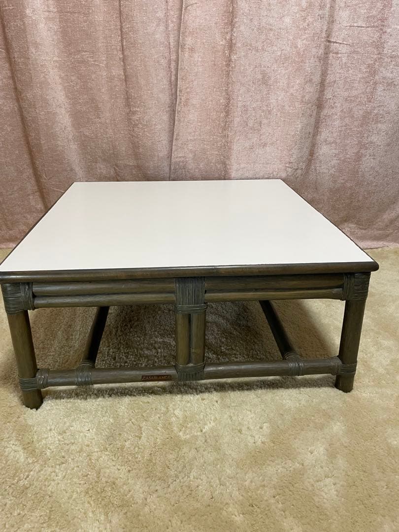 美品　CASABLANCA カサブランカ　センターテーブル　ラタンテーブル