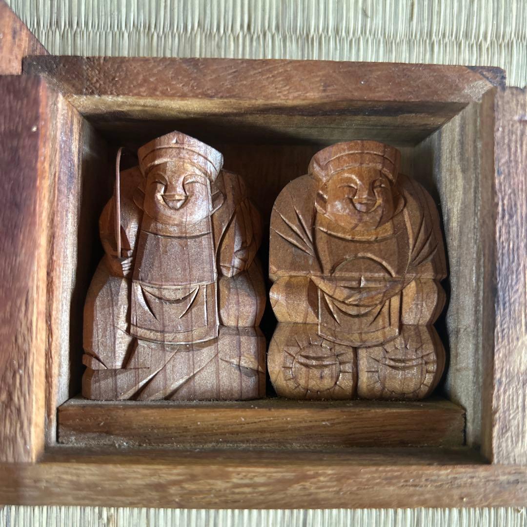 恵比寿様 大黒様 木彫り 2体2つセット