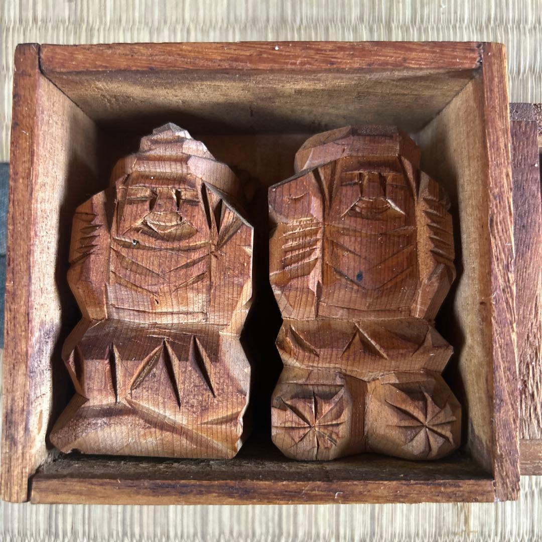 恵比寿様 大黒様 木彫り 2体2つセット