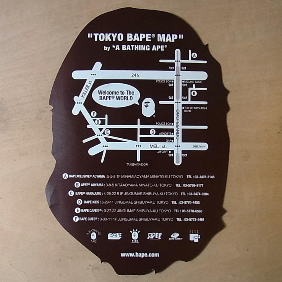 【フライヤー】A BATHING APE「TOKYO BAPE MAP」