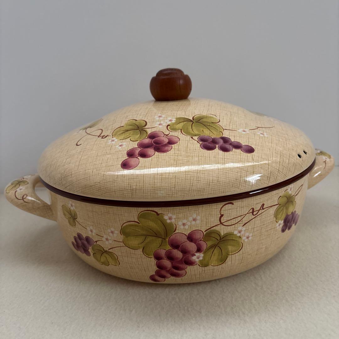 エジリー♡EJIRY 華ぶどう ホーロー鍋 なべ 葡萄 26cm【激レア】