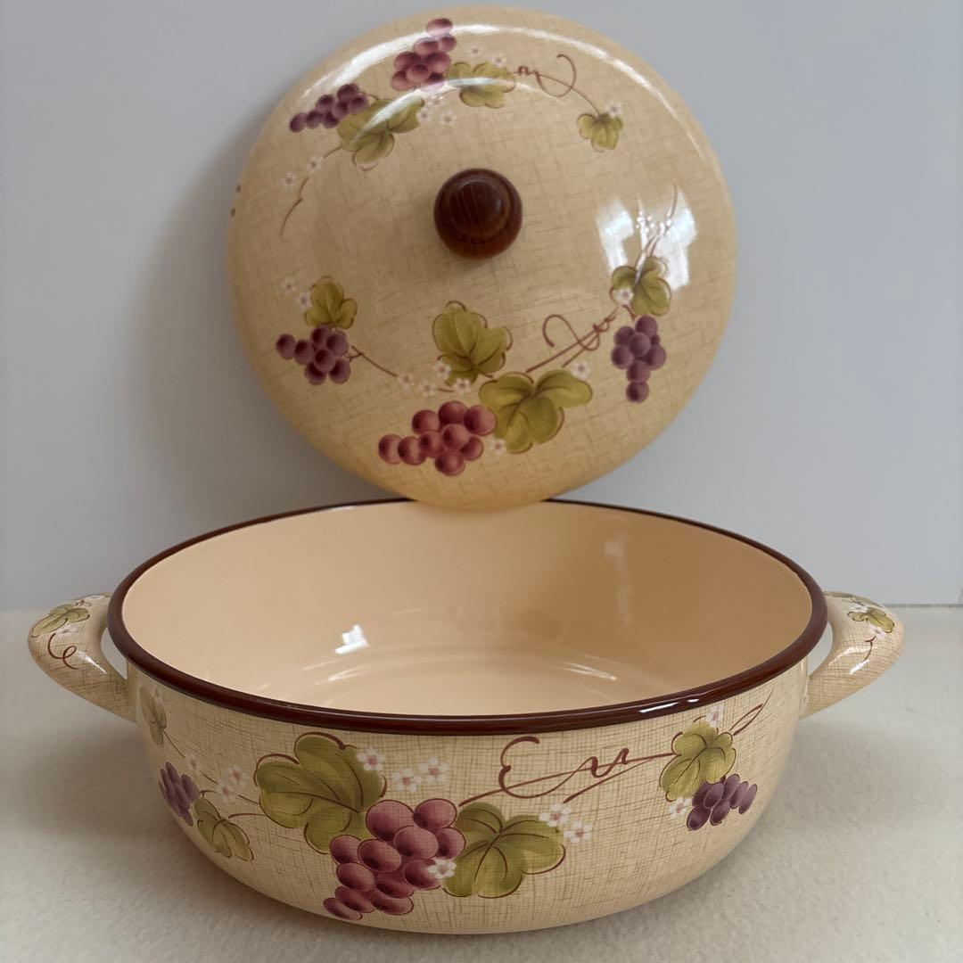 エジリー♡EJIRY 華ぶどう ホーロー鍋 なべ 葡萄 26cm【激レア】