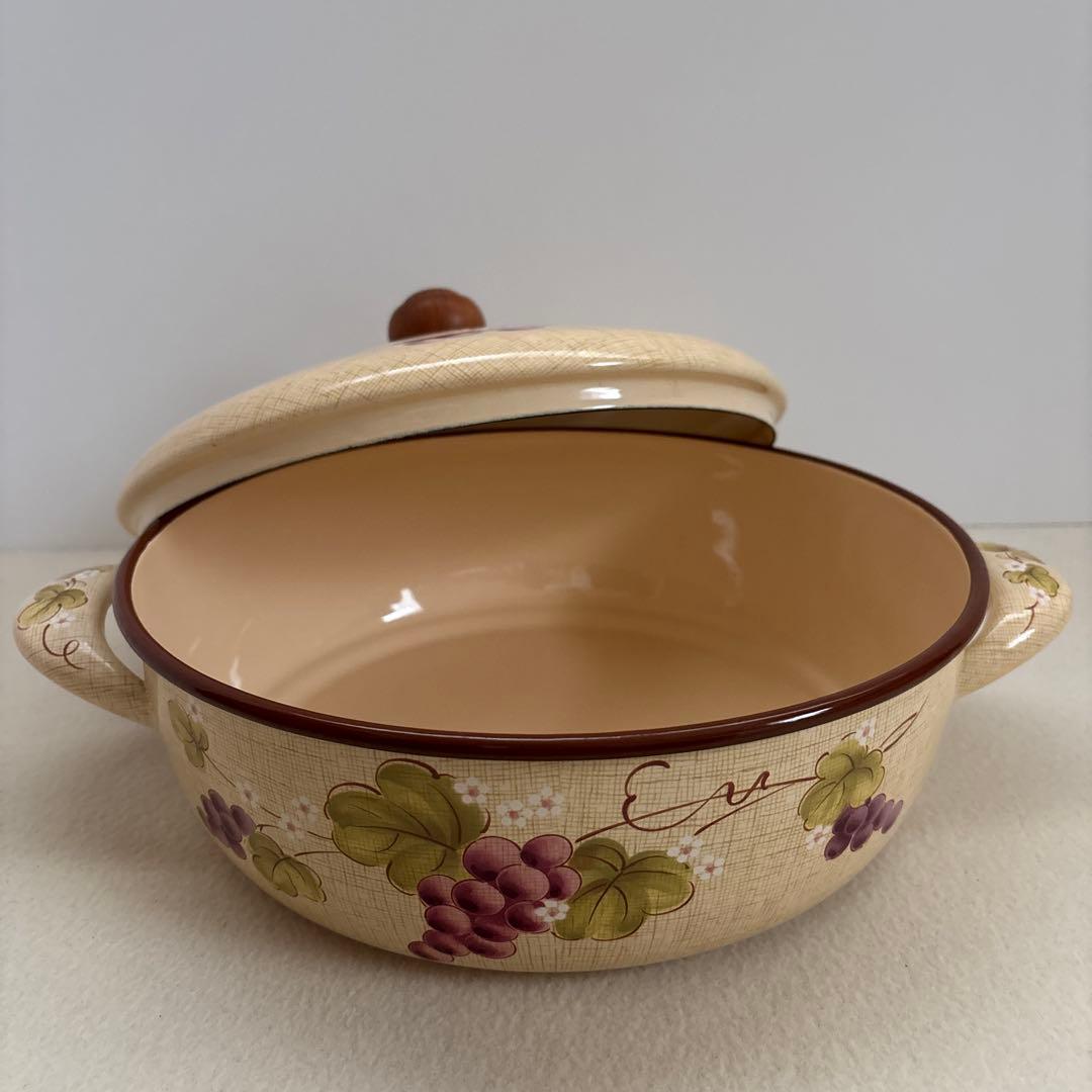 エジリー♡EJIRY 華ぶどう ホーロー鍋 なべ 葡萄 26cm【激レア】