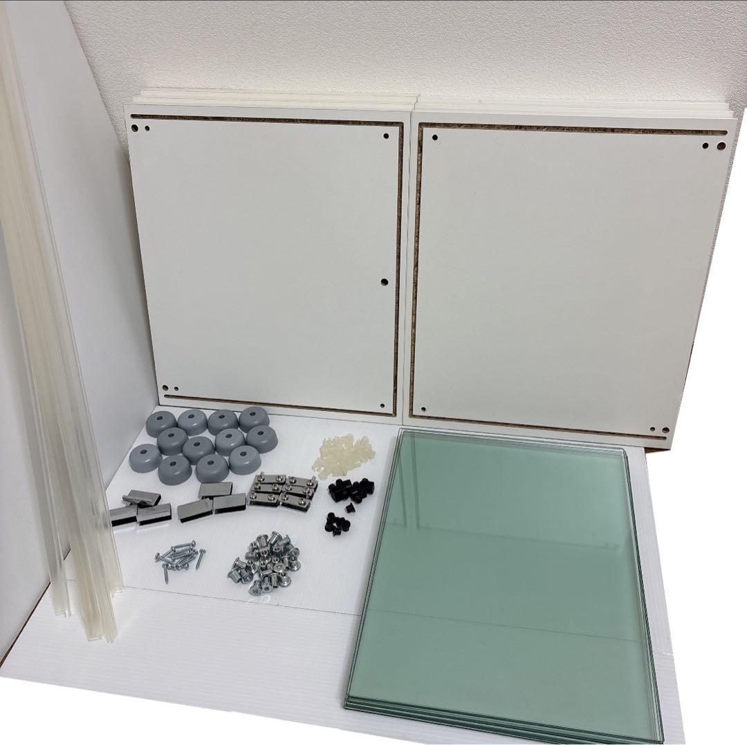 IKEA デトルフ ホワイト 3台 ガラス扉キャビネット コレクションケース