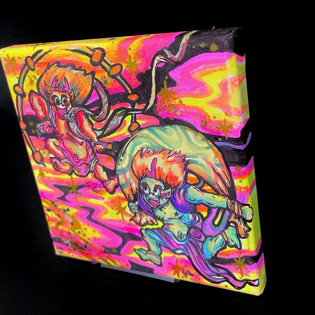 絵画 fujin raijin Psychedelic Japanese Art
