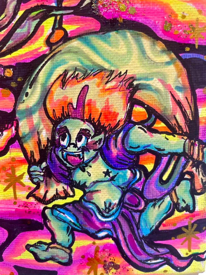 絵画 fujin raijin Psychedelic Japanese Art