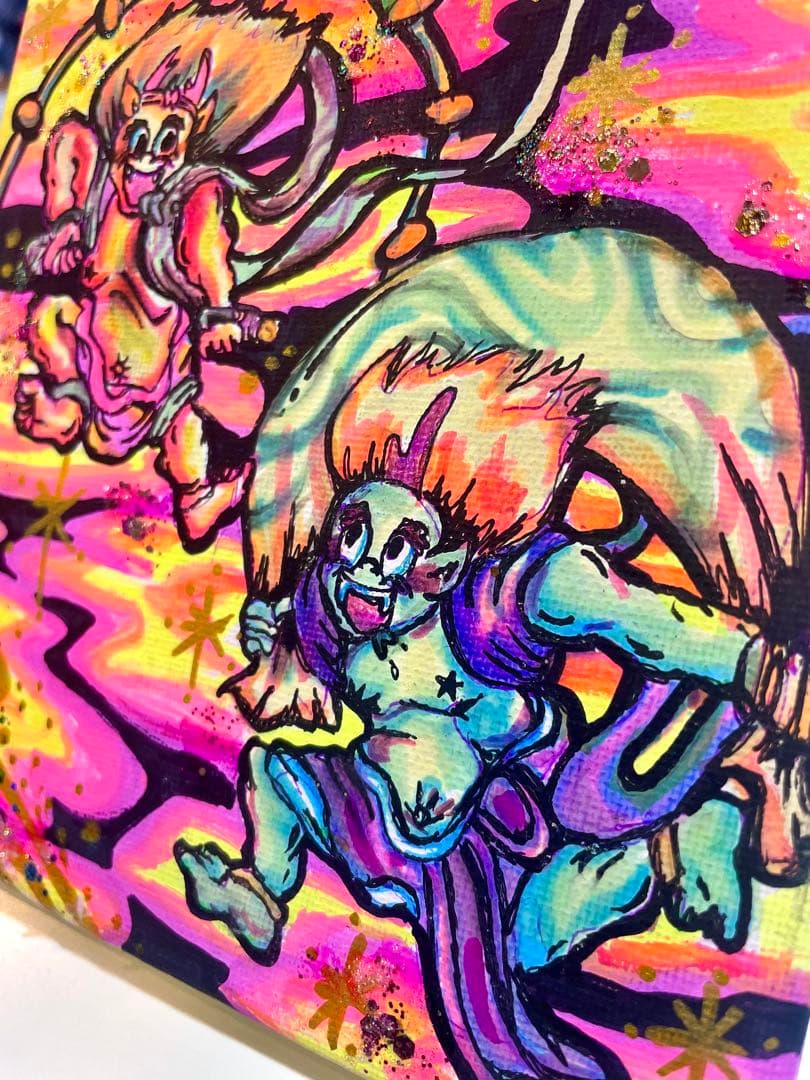 絵画 fujin raijin Psychedelic Japanese Art