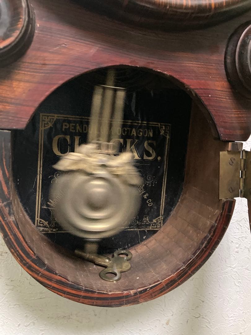 アンティークANSONIA 8日巻ダルマ柱時計 稼働中