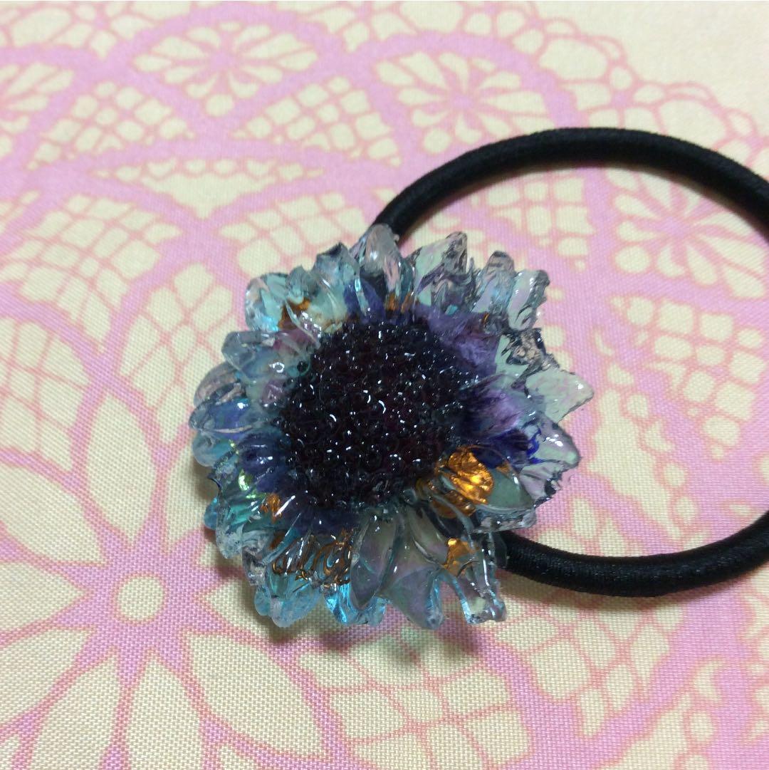 あyu-yu様オルゴナイト ☆邪気を避けて健康運アップ♪ひまわりヘアゴム