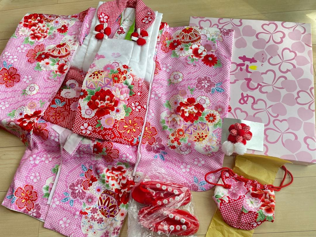 七五三 着物セット ピンク 花柄