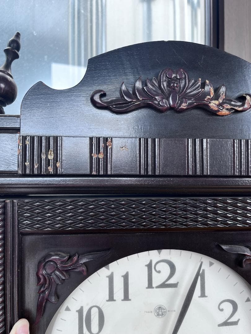 木製柱時計 ダークブラウン 特別製造