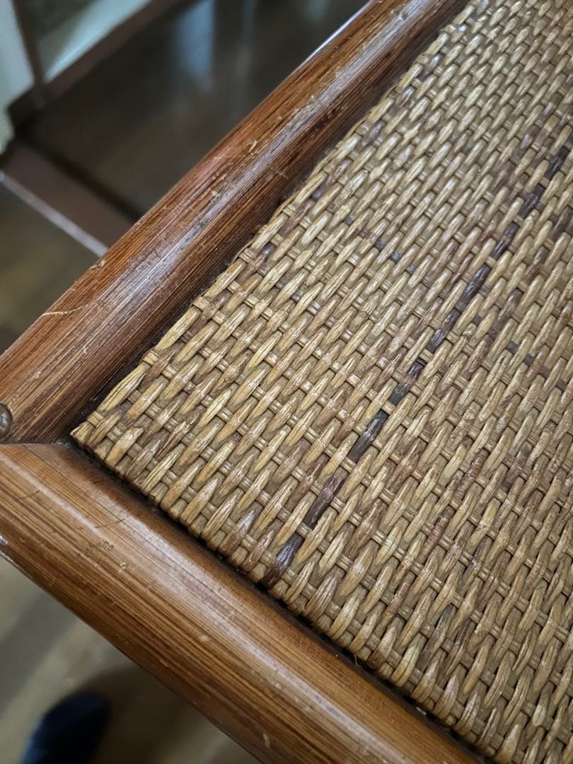 ラタン　ヴィンテージ　アンティーク　木製　食器棚