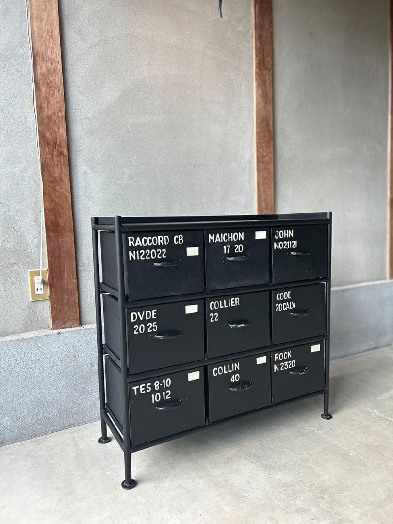 アイアン金属シェルフ/チェスト/ブラック