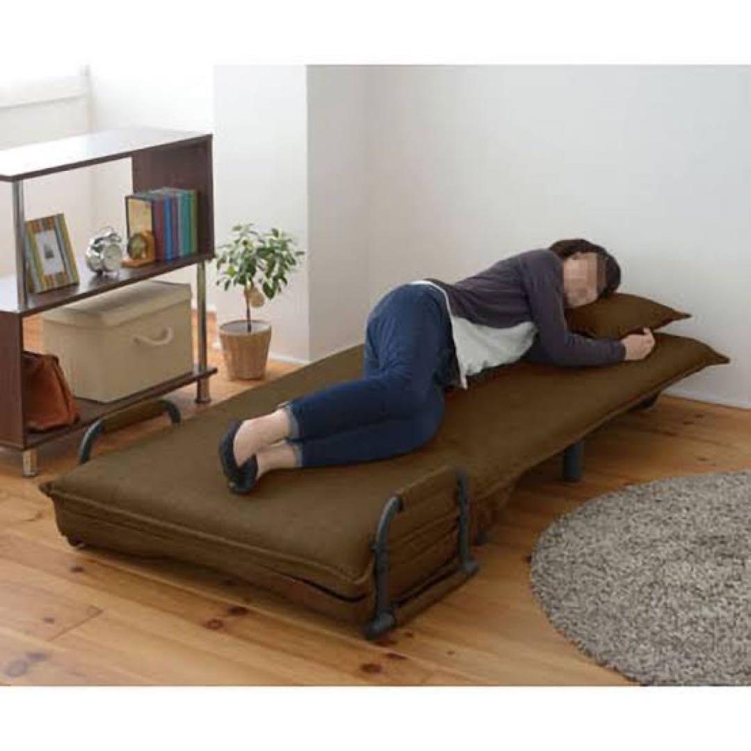 新品未使用箱不良　山善　ソファーベッド 1人掛け SFB-80S（DBR）