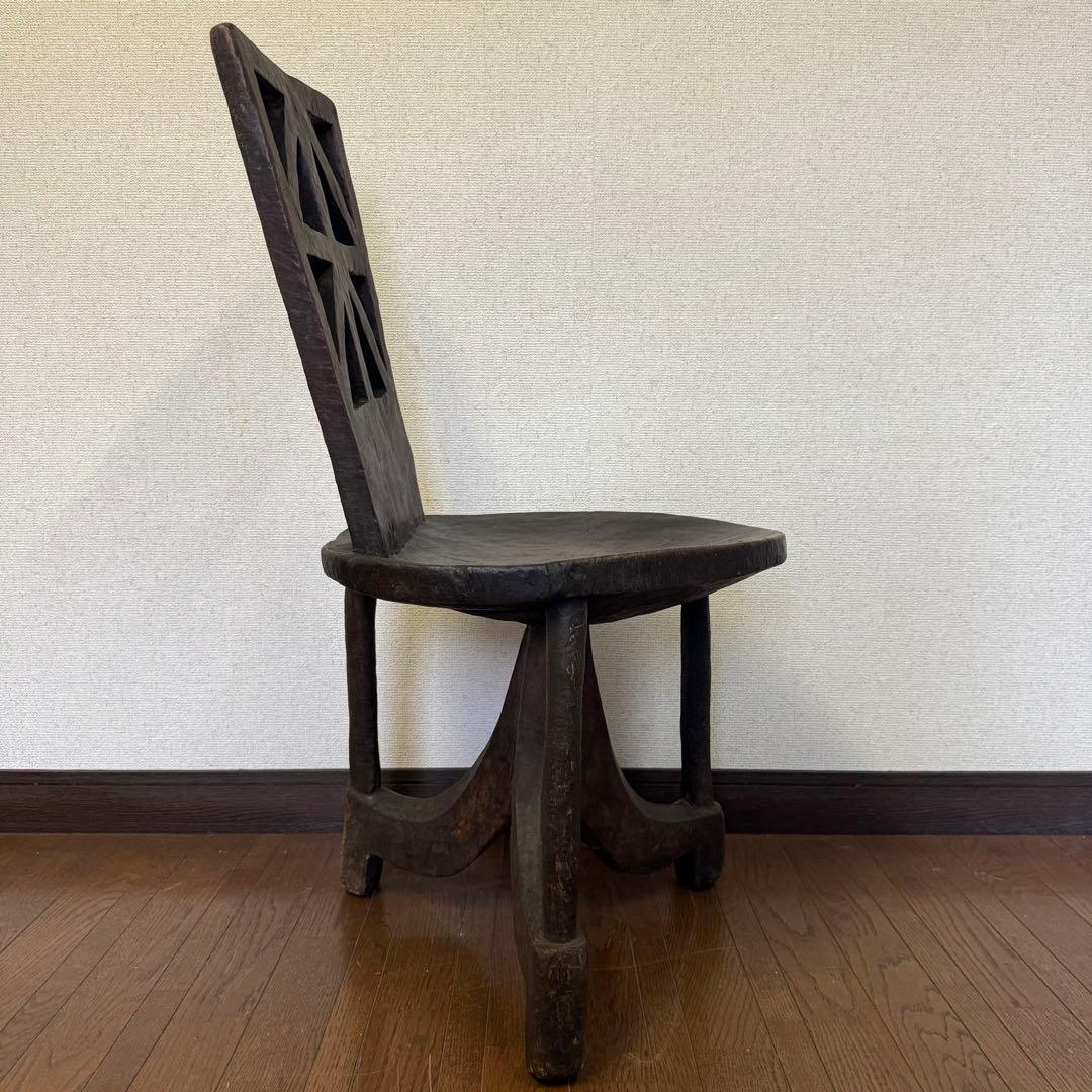 エチオピア ワレガ 椅子 チェアー アフリカ 古道具 ビンテージ 民芸 骨董