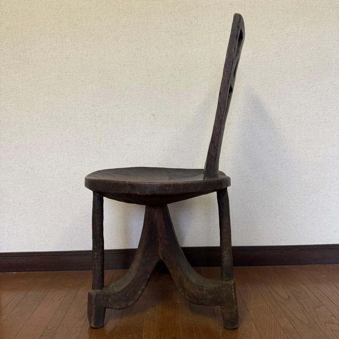 エチオピア ワレガ 椅子 チェアー アフリカ 古道具 ビンテージ 民芸 骨董