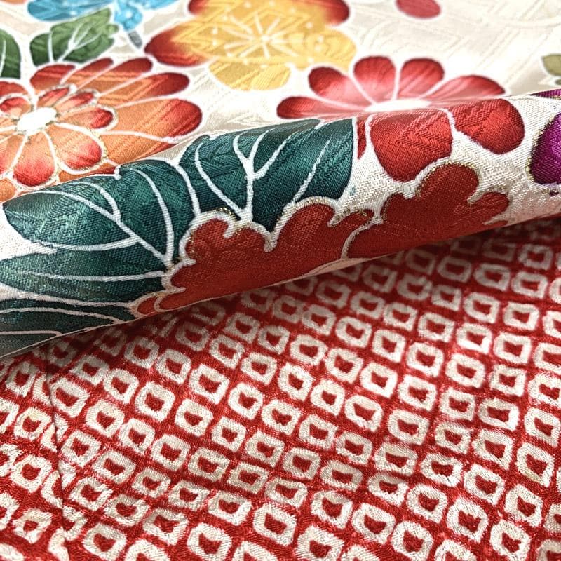 508ag37■七五三 七歳 女児 絞り染 着物&袋帯&長襦袢 ■状態良好