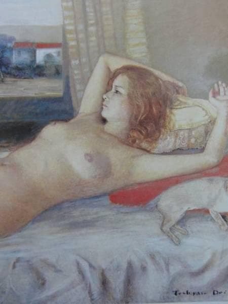 土井俊泰、『サーカスのある朝』、希少画集画、裸婦、高級新品額・額装付