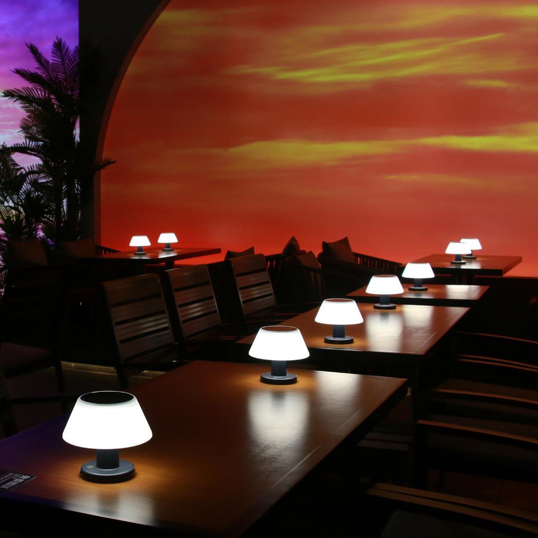 ☆ソーラーライト LEDランタン 卓上 単結晶　USB充電 防水 自動点灯