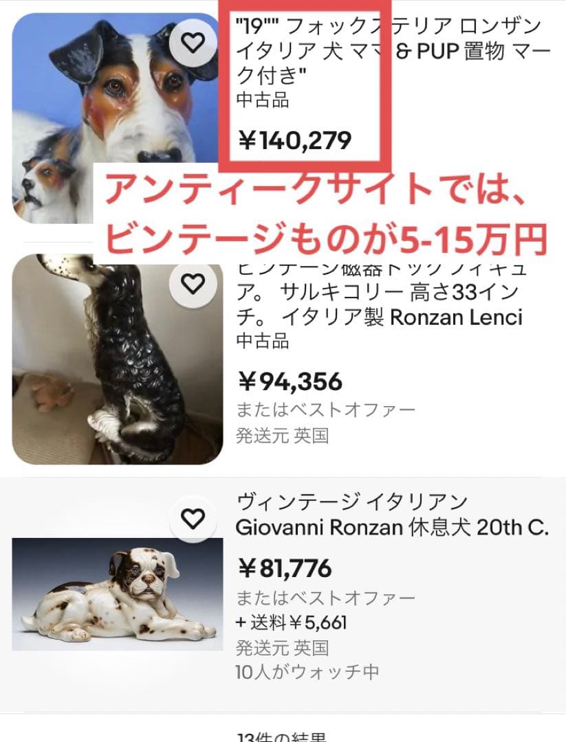 イタリア1950年代ビンテージ 手描きの瞳が美しいビーグル犬の陶器